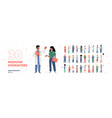 large set of 30 medical staff characters on white vector image
