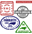 north carolina in stamps vector image vector image
