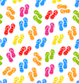 seamless pattern colorful pairs of flip-flops vector image vector image