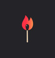 burning match logo design template on black vector image vector image