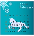 calendar 2014 february vector image