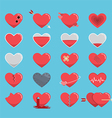 red hearts icon for valentines day vector image