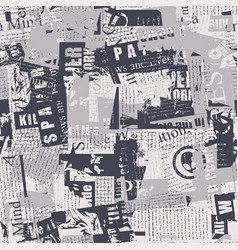 Seamless pattern with collage of newspaper Vector Image