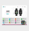 flat smart watch landing page concept vector image vector image