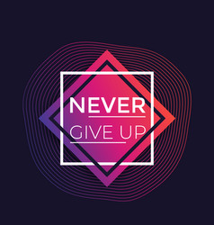 Boxing girl with motivational quote never give up Vector Image