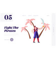 pirates adventure treasure island website landing vector image