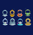 cartoon kids diver photo booth underwater helmets vector image vector image