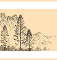 alpine landscape drawing vector image