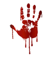 bloody hand print vector image vector image