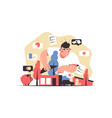 guy planning financial budget on month vector image