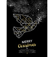 merry year peace dove outline gold vector image