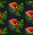 seamless pattern with tropical leaves and callas vector image