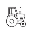 tractor line icon on white background vector image vector image