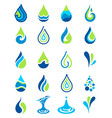 water icon set vector image vector image
