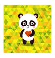 cute little panda on triangles background vector image