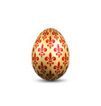 easter egg 3d icon gold egg isolated white vector image vector image