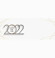 minimalist 2022 new year line style banner design vector image vector image