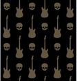 seamless background with skulls and guitars vector image