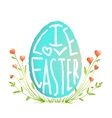 single easter egg with floral decoration vector image