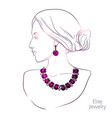 woman and jewelry vector image