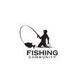 fishing club logo design template vector image