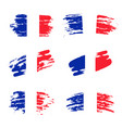 set abstract brush stroke flag france vector image vector image