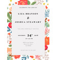 wedding floral background colorful invitation vector image vector image