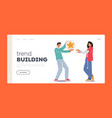trend building landing page template virtual vector image