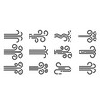 wind sign black line icon set icons vector image
