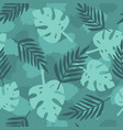 dark green tropical leafs background vector image vector image