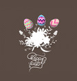 easter egg invited with flowers greeting card vector image vector image