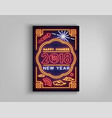 happy chinese new year 2018 poster in a neon style vector image vector image