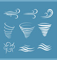 wind icons nature wave flowing vector image