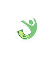 human body jumping money success logo vector image vector image