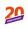 20 years anniversary logo symbol simple vector image vector image