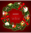 christmas wreath vector image