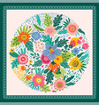 floral pattern scarf bandana designs vector image vector image