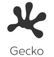 gecko footprint lizard foot mark black logo vector image vector image