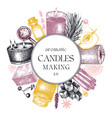 hand sketched candle-making card design vintage vector image vector image