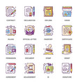 legal documents flat icons set contact agreement vector image