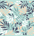 green leaves seamless pattern background vector image