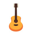 wooden acoustic guitar isolated flat cartoon vector image
