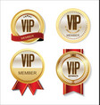 vip member golden badge collection vector image