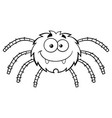 Black and white funny spider cartoon character Vector Image