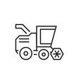 combine harvester line icon on white background vector image