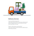 freight car is transporting furniture flyer vector image