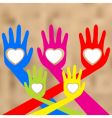 hands and heart vector image