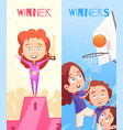 kids sport vertical banners vector image