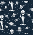 pacifistic aliens pattern seamless monochrome vector image vector image