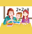 teacher and student in the classroom vector image